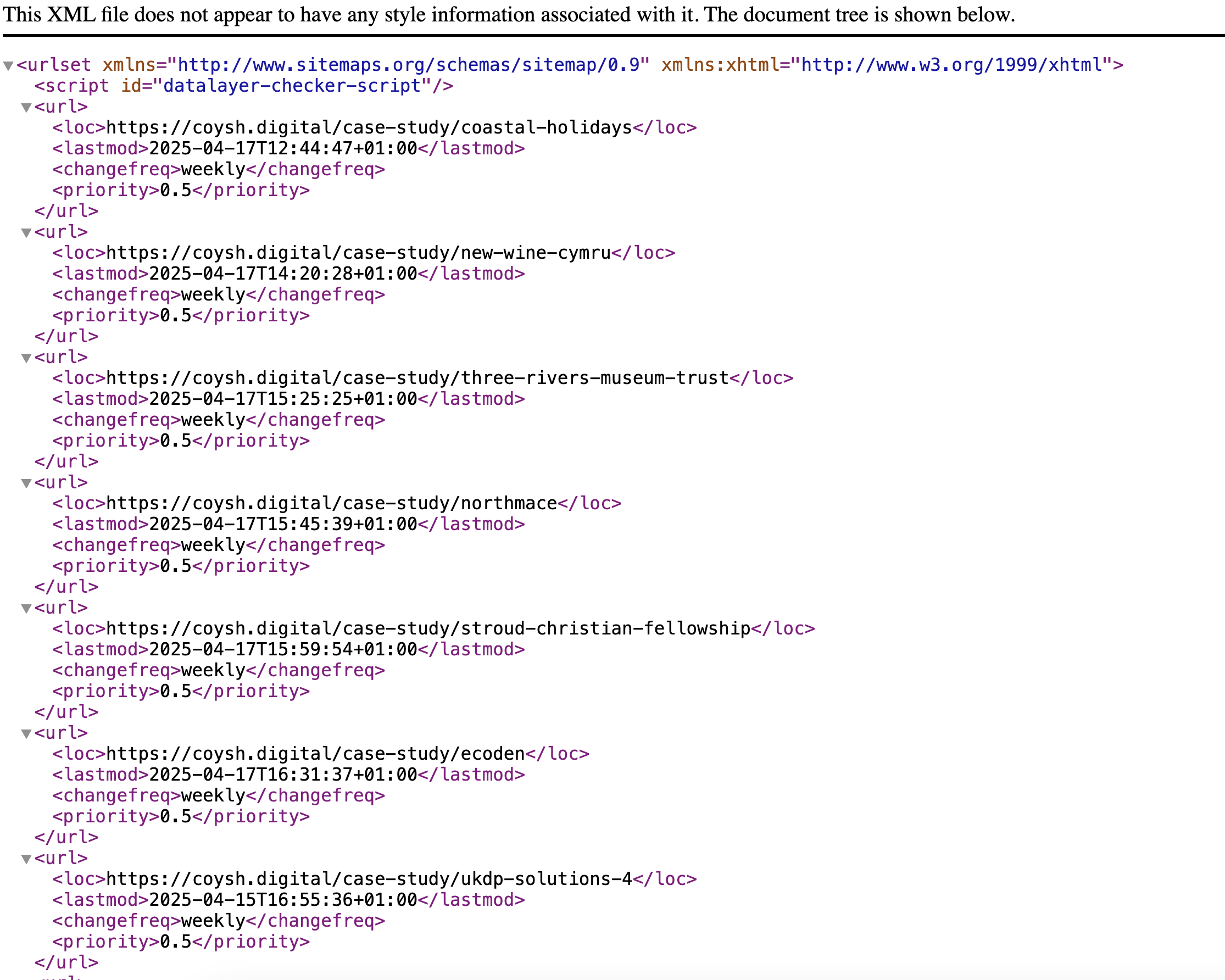 coysh digital sitemap